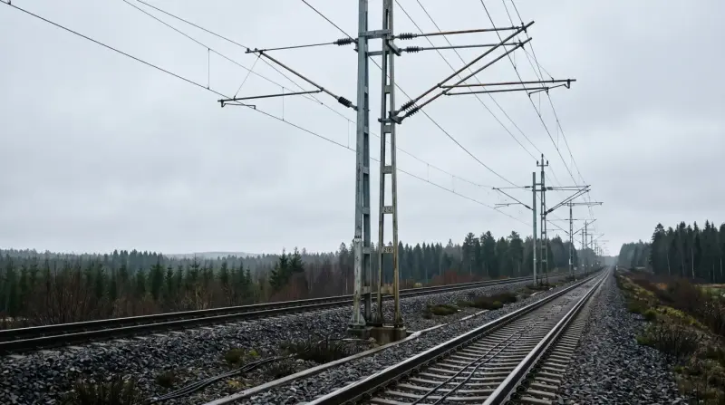 Overhead contact line along an electrified double track