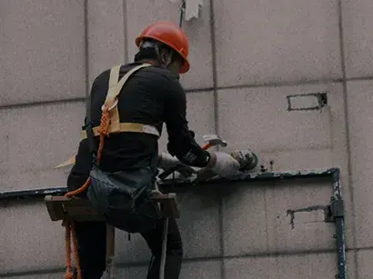 Industrial worker in protective equipment